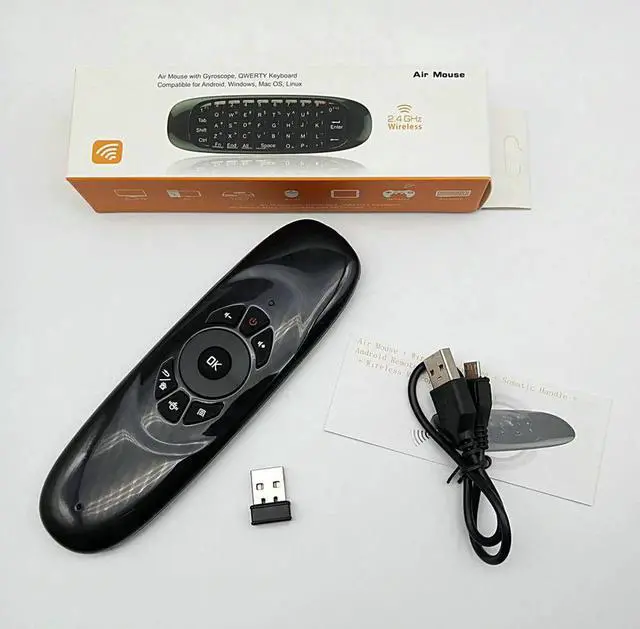 Alt view image 4 of 6 - Aomoproing Tikigogo C120 Backlight Mic Microphone Voice 2.4G air mouse Wireless remote control mini Keyboard for Android Smart TV Box