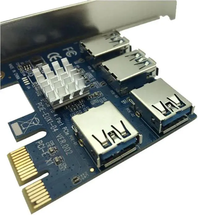 Alt view image 2 of 6 - 4 Slots PCI-E 1 to 4 PCI Express 16X Slot External Riser Card Adapter Board PCIE Multiplier Card for BTC Miner