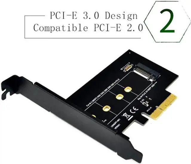 Alt view image 4 of 4 - PCI-Express PCI-E 3.0 X4 to M.2 NGFF M Key Slot Converter Adapter Card M2 Nvme PCIE SSD Riser Card for Desktop Support 2230