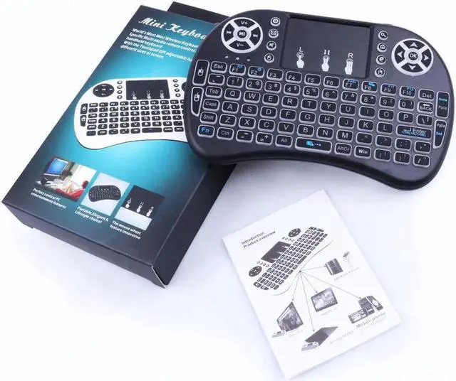 Alt view image 6 of 6 - Aomoproing Air Mouse Russian English Spanish Backlit i8 Backlight Wireless Mini Keyboard As Remote Control for Android Smart TV Box