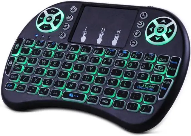 Alt view image 3 of 6 - Aomoproing Air Mouse Russian English Spanish Backlit i8 Backlight Wireless Mini Keyboard As Remote Control for Android Smart TV Box