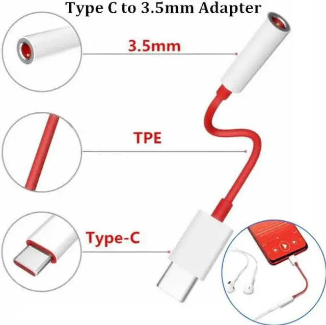 Alt view image 2 of 6 - USB Type C To 3.5mm Earphone Jack Adapter Cable For Oneplus 6t 7 Pro USB C Aux Audio Headphone Splitter Adaptador Fone De Ouvido