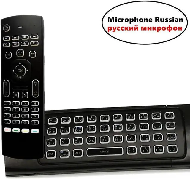 Alt view image 4 of 6 - Aomoproing Tikigogo air mouse backlit MX3 pro with voice microphone 2.4G wireless mini keyboard with IR learning extend remote controller