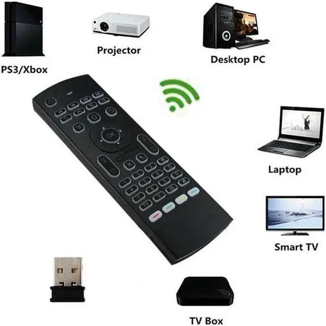 Alt view image 5 of 6 - Aomoproing Tikigogo air mouse backlit MX3 pro with voice microphone 2.4G wireless mini keyboard with IR learning extend remote controller