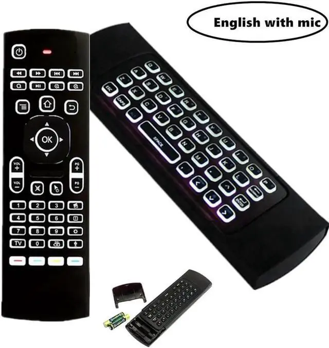 Alt view image 6 of 6 - Aomoproing Tikigogo air mouse backlit MX3 pro with voice microphone 2.4G wireless mini keyboard with IR learning extend remote controller