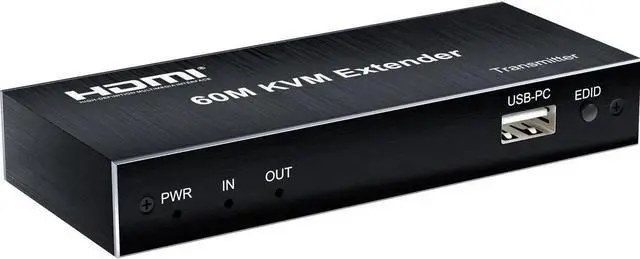 Alt view image 4 of 6 - 60m HDMI KVM Extender 1080p Over Cat5e/6 Ethernet Cable 1080P Video Converter for PS5 Switch PC To TV Monitor USB Keyboard Mouse