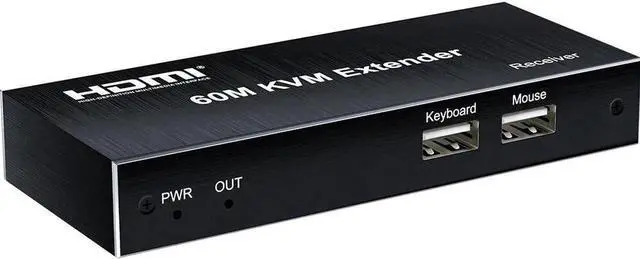 Alt view image 6 of 6 - 60m HDMI KVM Extender 1080p Over Cat5e/6 Ethernet Cable 1080P Video Converter for PS5 Switch PC To TV Monitor USB Keyboard Mouse