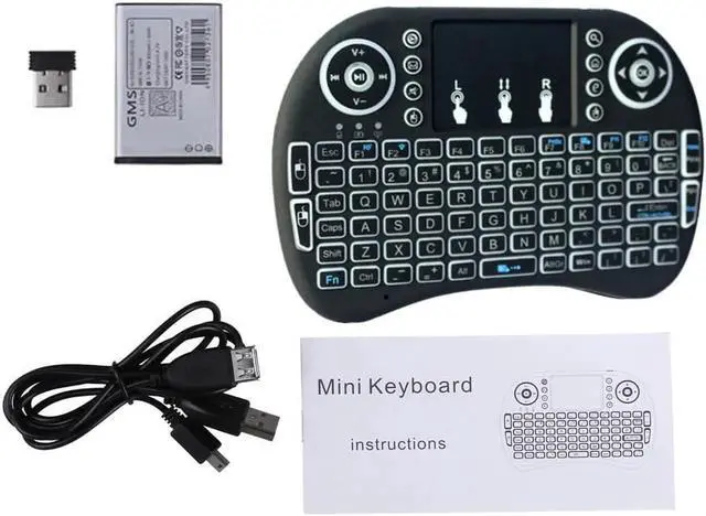 Alt view image 4 of 6 - Aomoproing Air mouse backlit mini keyboard i8 Touchpad & battery russian spanish arabic Portuguese Remote control for computer TV BOX H96