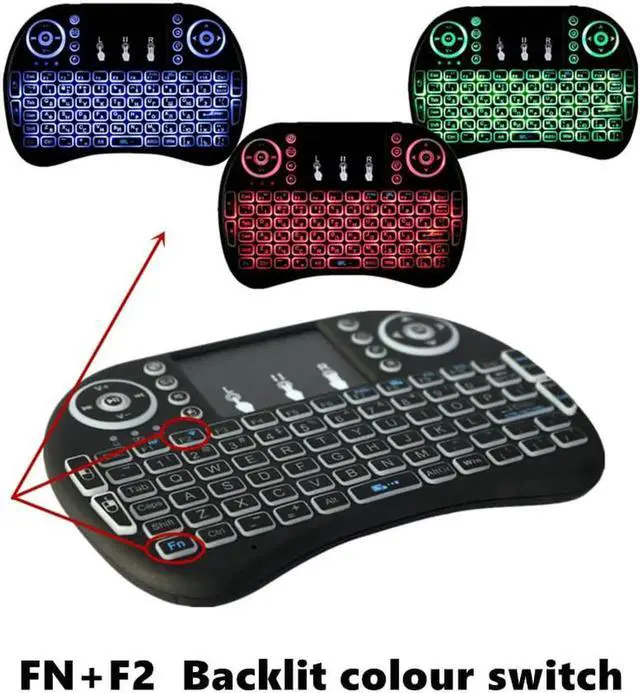 Alt view image 3 of 6 - Aomoproing Air mouse backlit mini keyboard i8 Touchpad & battery russian spanish arabic Portuguese Remote control for computer TV BOX H96
