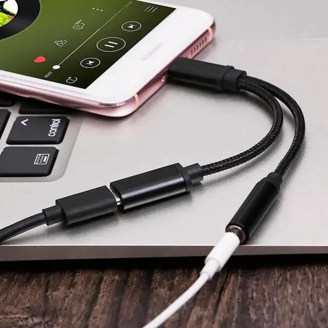 Alt view image 3 of 7 - USB Type C To 3.5mm Headphone Jack Adapter 2 In 1 Type c Aux Audio for Samsung A8 A9 Huawei Nova 4 Mate 20 Pro Oneplus 7Pro