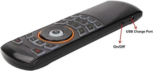 Alt view image 4 of 6 - Aomoproing Tikigogo Backlight X6 2.4G Gyroscope Air Mouse Full QWERTY Keyboard front side All IR Learning Keys More Than MX3 Remote Control