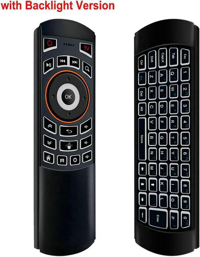 Alt view image 3 of 6 - Aomoproing Tikigogo Backlight X6 2.4G Gyroscope Air Mouse Full QWERTY Keyboard front side All IR Learning Keys More Than MX3 Remote Control