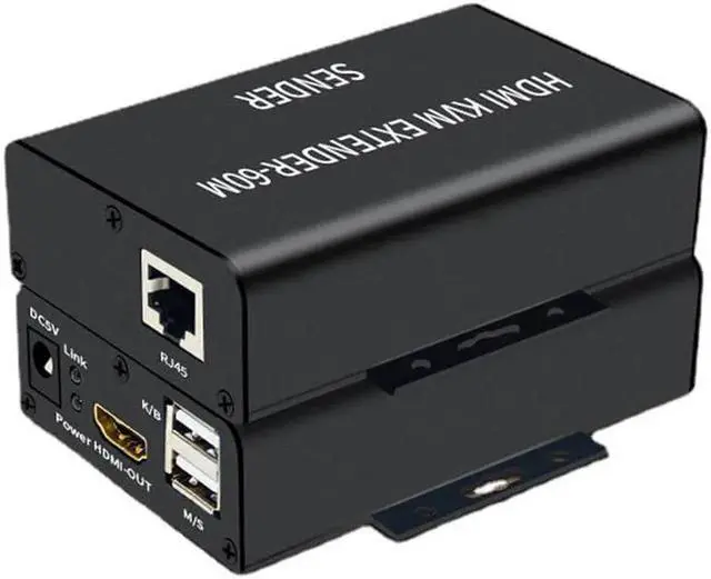 Main image of 1 Pair KVM Extender 60M Over Cat6/5E Ethernet Lan Cable 1080P USB KVM HDMI-Compatible Video Converter For PS4 HDTV Monitor