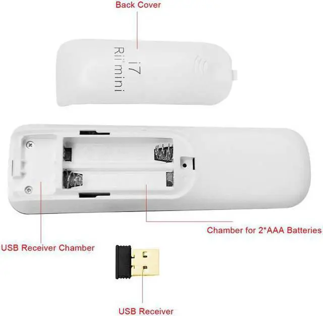 Alt view image 6 of 6 - Aomoproing Rii i7 Mini Air Mouse 2.4GHz Wireless Remote Control Built-in 6 Axis for PC Smart tv Android Box PS3 Motion Sensing Gamer