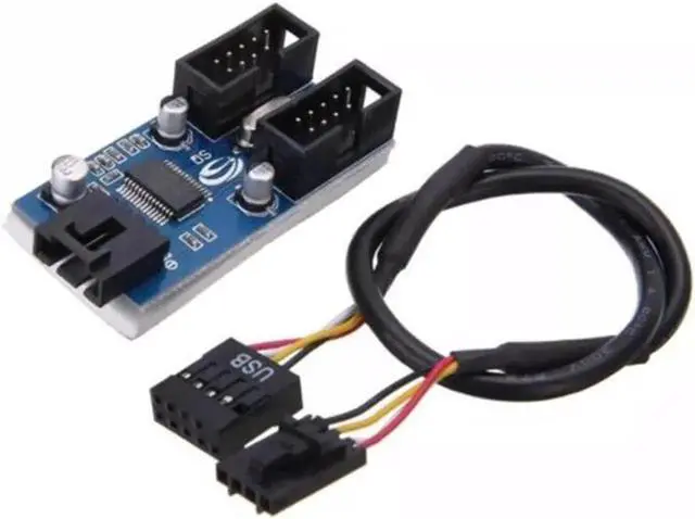 Alt view image 4 of 6 - 9Pin Connector Port Multiplier Splitter Accessories Interface 1 To 2 Easy Use Motherboard USB Adapter Extension Cable Gadget