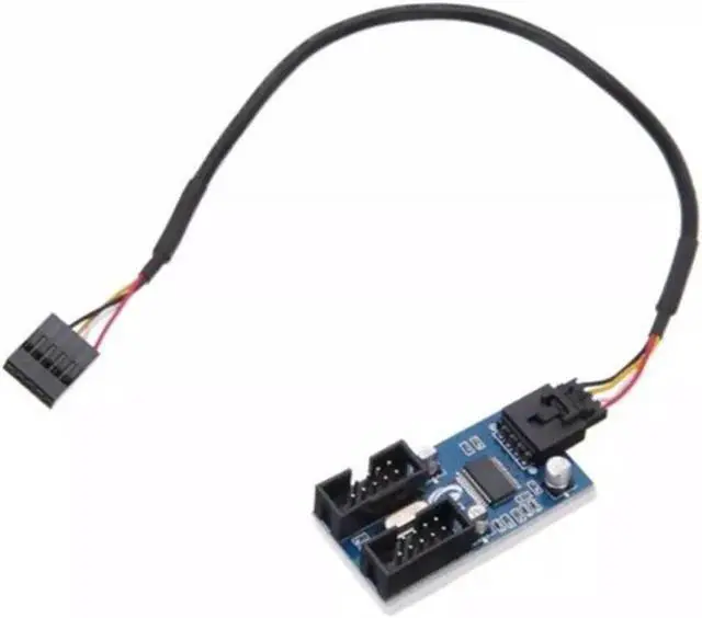 Alt view image 3 of 6 - 9Pin Connector Port Multiplier Splitter Accessories Interface 1 To 2 Easy Use Motherboard USB Adapter Extension Cable Gadget