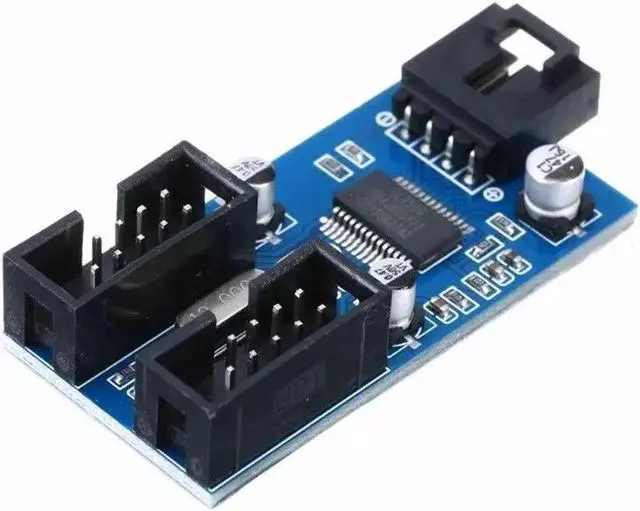 Alt view image 2 of 6 - 9Pin Connector Port Multiplier Splitter Accessories Interface 1 To 2 Easy Use Motherboard USB Adapter Extension Cable Gadget