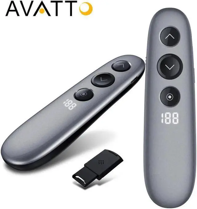 Main image of Aomoproing AVATTO Built-in TF Card Digital Laser Wireless Presenter with Air Mouse, PPT Presentation Remote Clicker for Teaching,Meeting