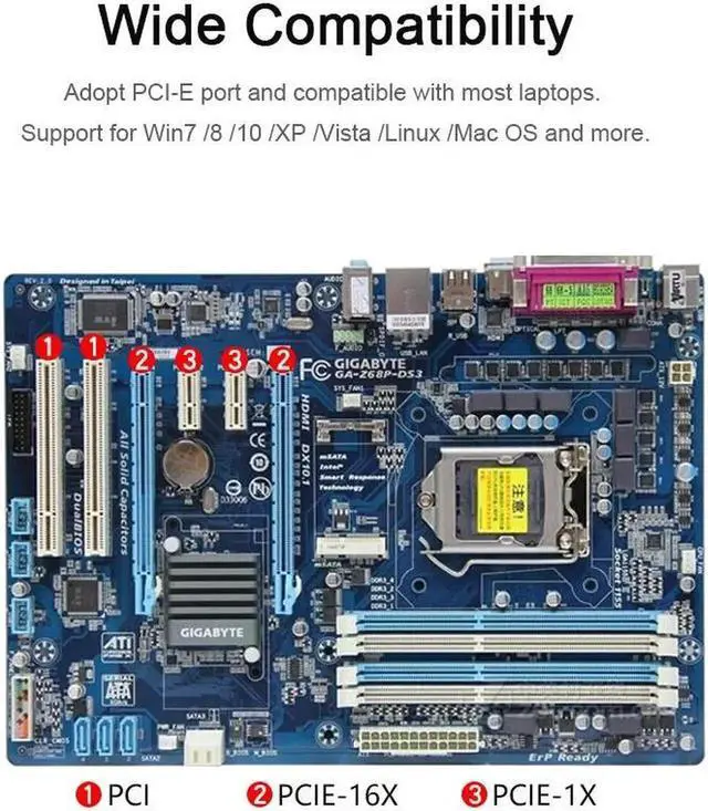 Alt view image 5 of 6 - PCI-E Express Network Card Hard Drive PCI Express Converter LAN Adapter Gigabit Ethernet 1000M for PC Computer Laptop Notebook