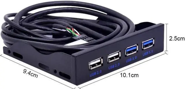 Main image of 4 Ports USB 2.0 USB 3.0 Front Panel Hub USB3.0 Splitter Internal Combo Bracket Adapter for PC Desktop 3.5 Inch Floppy Bay
