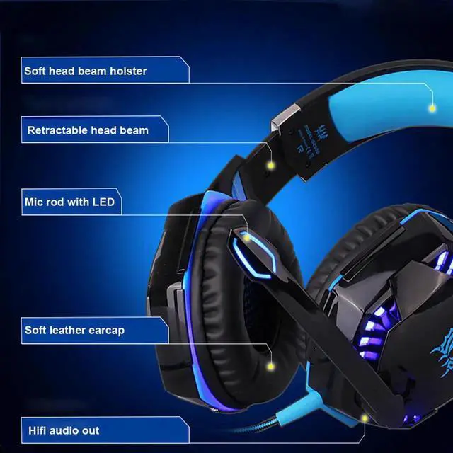 Alt view image 4 of 6 - Aomoproing Professional 3200 DPI 7 Button 7D LED USB Wired Gaming Mouse Mice+Over-ear Gamer Headphone Headset Earphone with Mic Stereo Bass