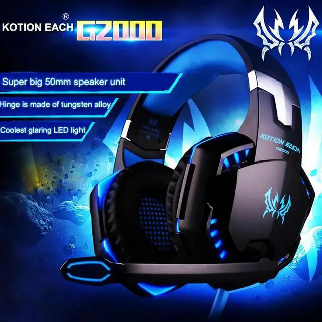 Alt view image 3 of 6 - Aomoproing Professional 3200 DPI 7 Button 7D LED USB Wired Gaming Mouse Mice+Over-ear Gamer Headphone Headset Earphone with Mic Stereo Bass