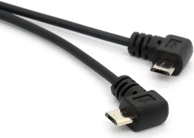 Alt view image 3 of 4 - 90 Degree Micro USB Cable, Micro USB 1 to 2 Y Splitter Cable Right Angle 2 Male to Female Converter Charging Cord