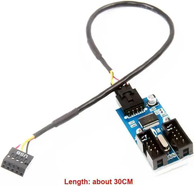 Alt view image 2 of 2 - USB Header 9 Pin Stable Splitter Cable 1 To 2 Cable Male To Female Linker Circuit Board Connector Adapter USB 2.0 Port Multilier