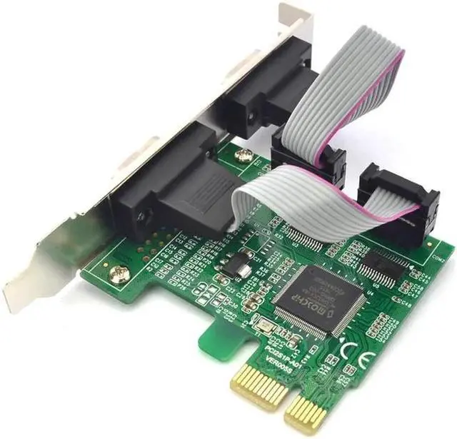 Alt view image 2 of 5 - RS 232 Adapter PCI Express 1X Computer Expansion Cards RS232 PCI E X1 Computer Components 2 Port Serial Card