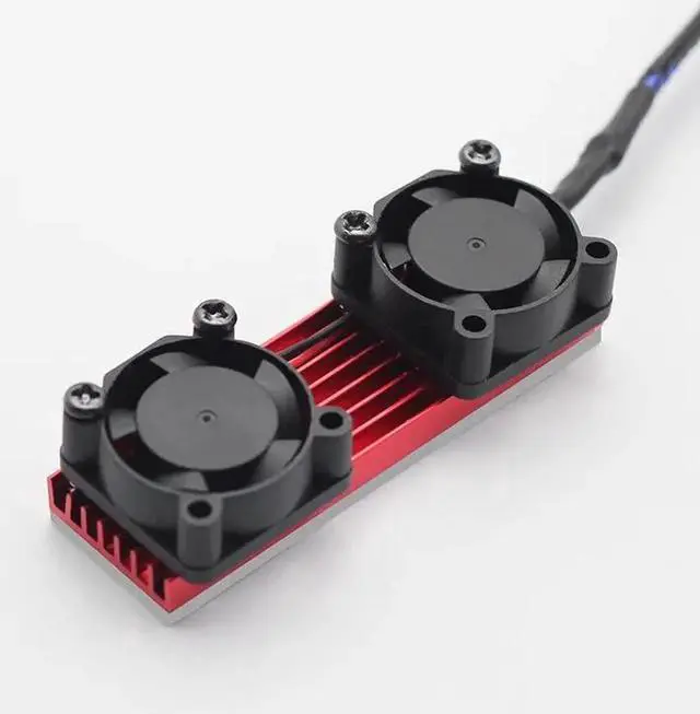 Alt view image 6 of 6 - PCIE SSD M.2 2280 Heat Sink Radiator 3in1 for SM951 960 961 Rapid Cooling Cooler Fan & Heatsink Fin Thermal Pad 3Pin Power Cord(red)