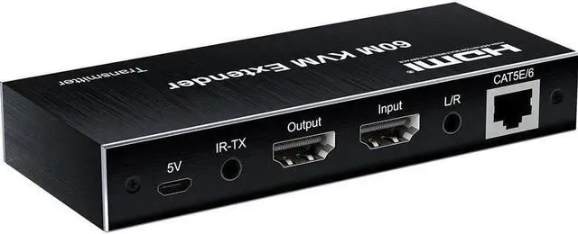 Alt view image 4 of 6 - USB KVM Extender RJ45 HDMI Extender 60M Via Ethernet Cat5e Cat6 Cable for PS4 PS5 Xbox DVD Switch Player PC Laptop To TV Monitor