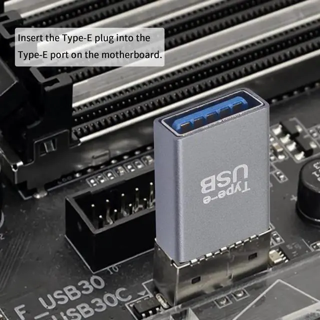 Alt view image 5 of 5 - USB A 3.0 Male to USB Type-E Female Converter Adapter for Computer Front Panel Motherboard Internal Adapter