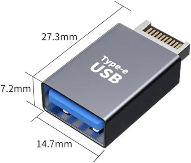 Alt view image 3 of 5 - USB A 3.0 Male to USB Type-E Female Converter Adapter for Computer Front Panel Motherboard Internal Adapter