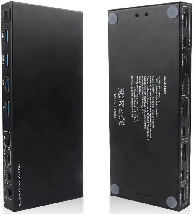 Alt view image 2 of 6 - 4K Video Display USB KVM Switch Box 2/4 Port Type C HDMI-compatible KVM Switcher Splitter Box For Sharing Printer Keyboard Mouse