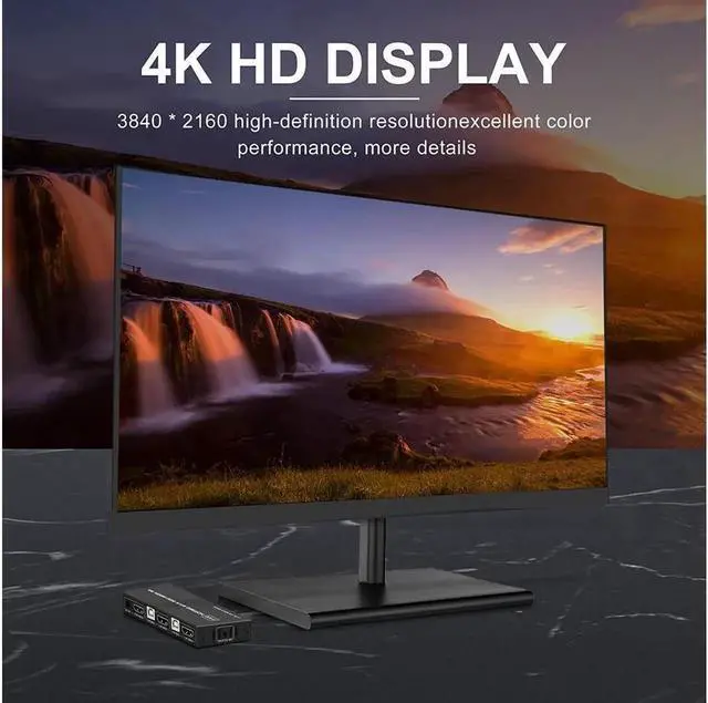 Alt view image 7 of 7 - Aomoproing KVM HDMI USB Switch 2x1, USB Switch 4K HDMI Switcher Box for 2 Computers Share Keyboard Mouse Monitor Support 4K@30Hz for Laptop,PC,Xbox HDTV, with 2x USB Cable,1x Switch Button Cable