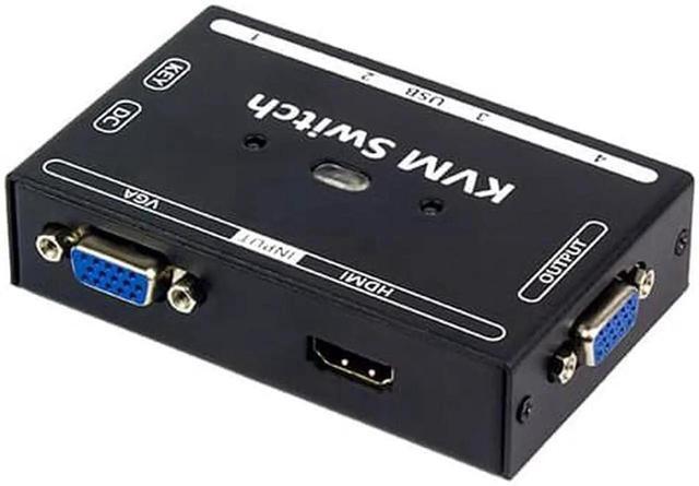 DVI KVM Switch 2 In 1 4K | Condividi Tastiera, Mouse E Monitor Tra 2 Computer | Commutatore Con Controller Desktop E Alimentazione USB
