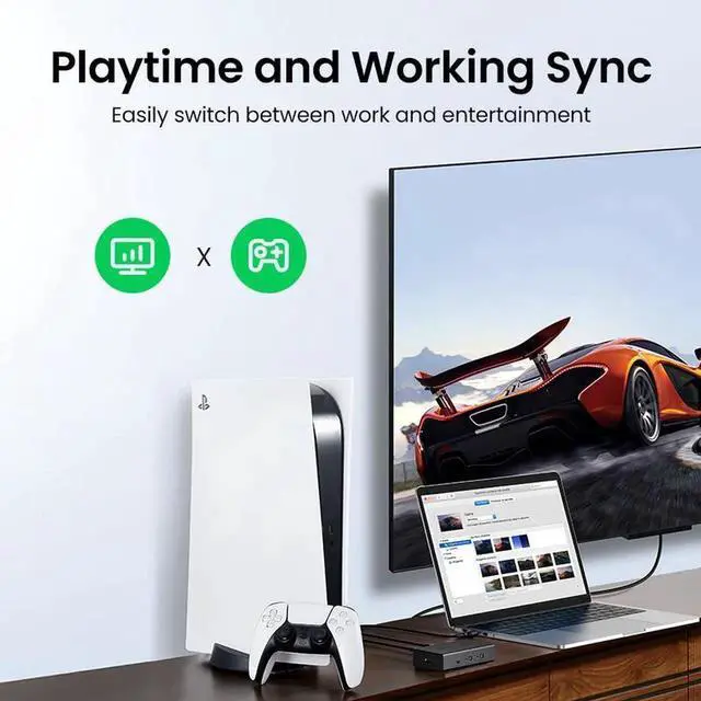 Alt view image 2 of 6 - HDMI KVM Switch 4K@60Hz USB 2.0 Switcher 2 in 1 Out for Printer Monitor Keyboard Mouse 2 PCs Sharing 1 Device Splitter