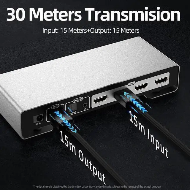 Alt view image 2 of 6 - HDMI Switch 4x1 UHD 4K@60Hz HDR HDCP2.2 3D with Optical 3.5mm Audio for Xbox One S/X PS4 PS3 LED TV Mi Box3