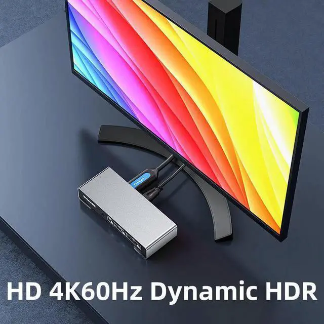 Alt view image 4 of 6 - HDMI Switch 4x1 UHD 4K@60Hz HDR HDCP2.2 3D with Optical 3.5mm Audio for Xbox One S/X PS4 PS3 LED TV Mi Box3