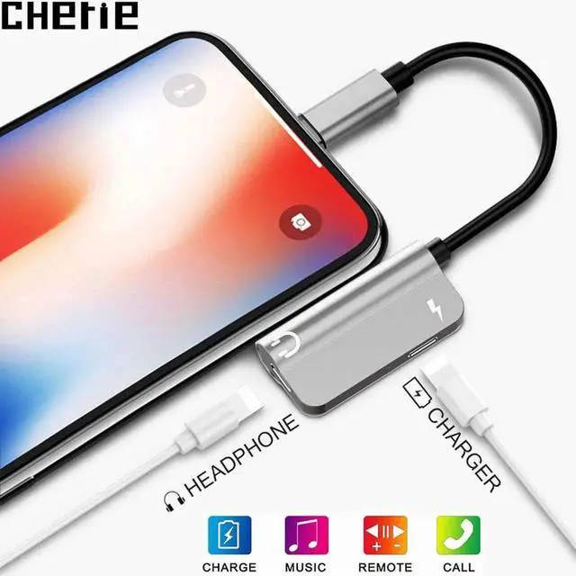 Alt view image 5 of 6 - Headphone Adapter For iPhone 7 8 Plus X XR XS MAX Dongle Aux Earphones Splitter Adaptor Converter 2in1 Jack Audio Charger