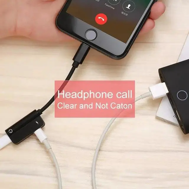 Alt view image 4 of 6 - Headphone Adapter For iPhone 7 8 Plus X XR XS MAX Dongle Aux Earphones Splitter Adaptor Converter 2in1 Jack Audio Charger