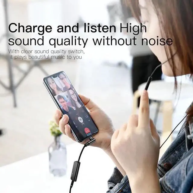 Alt view image 5 of 6 - Baseus USB Type C to 3.5mm Jack Earphone Aux Adapter PD 18W USB C Type C OTG Cable For Huawei Samsung Note 10 Plus USBC Splitter