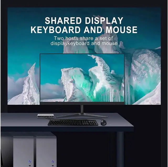 Alt view image 7 of 7 - USB KVM Switch 2 Port 4K 60Hz USB and DP Switch for 2 Computers Share Keyboard Mouse Printer Monitor for Laptop,PC, Xbox HDTV, with 2x USB Cable, 1x Switch Button Cable, 1x Power Cable