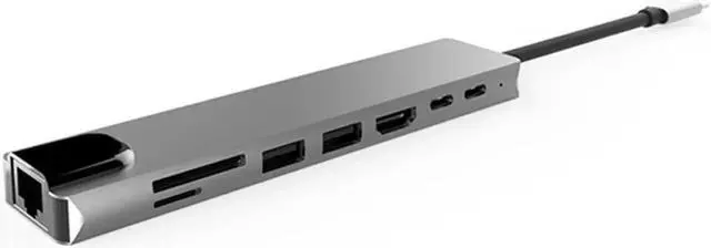 Alt view image 2 of 7 - 8 In 1 Type C Hub USB C to HDMI USB 3.0 Ports USB 2.0 Port SD/TF Card Reader USB C Power Delivery for MacBook Pro 3.1 Splitter