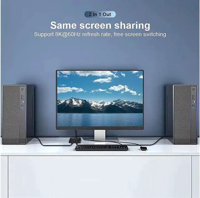 Alt view image 5 of 7 - USB-C Switcher, Type-C 8K Updated Switch USB 3.1 C Gen 2 Cable for Video Bi-Direction 8K @30Hz 4K @120Hz Power Delivery 100w 10Gbps Data Transfer Splitter Converter