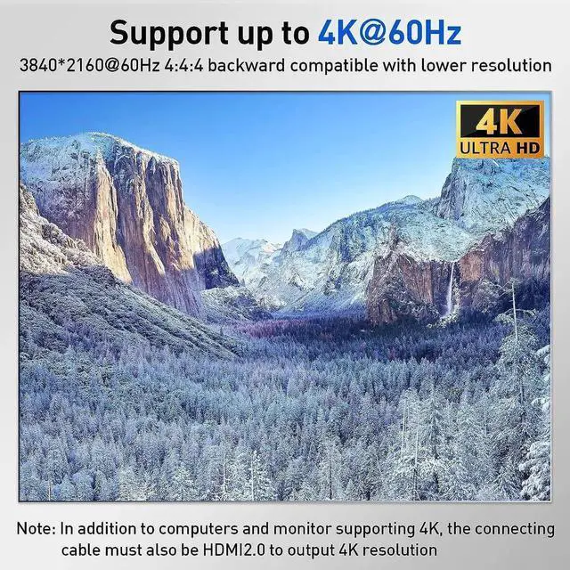 Alt view image 5 of 7 - 4 Port USB 3.0 HDMI KVM Switch Support 4K@60Hz 2K@120Hz RGB 4:4:4 Simulation EDID, HDMI Switch 4 in 1 Out with 4 USB 3.0 Port for Keyboard Mouse Printer,with Controller, USB3.0 Cables and HD-MI Cables