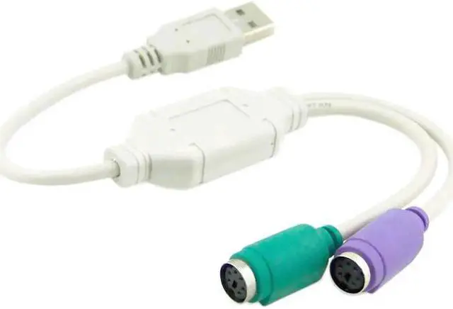 Main image of 10pcs/lot USB2.0 to Two PS2 Splitter Cable Adapter for Keyboard Mouse USB Bus Power