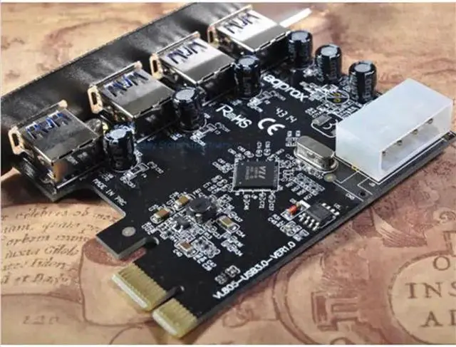 Alt view image 6 of 6 - PCI-E PCI Express to 4 Port USB3.0 VLI USB Hub Controller Card Adapter 5Gbps Usb 3.0 Controller Expansion Card