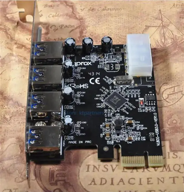 Alt view image 2 of 6 - PCI-E PCI Express to 4 Port USB3.0 VLI USB Hub Controller Card Adapter 5Gbps Usb 3.0 Controller Expansion Card