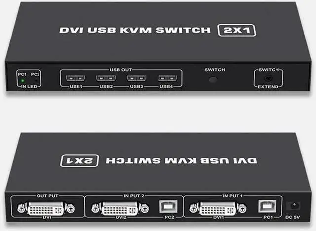 Alt view image 3 of 7 - KVM Switch,KVM Switch 2 in 1 Out for 2 Computers Share Keyboard Mouse and USB 2.0 Devices Support 1920 * 1080P @60Hz (4K*2K @30Hz),